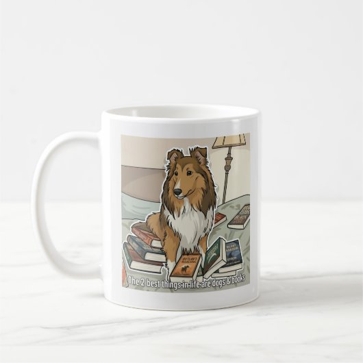 Sheltie & books kaffeetasse (Links)