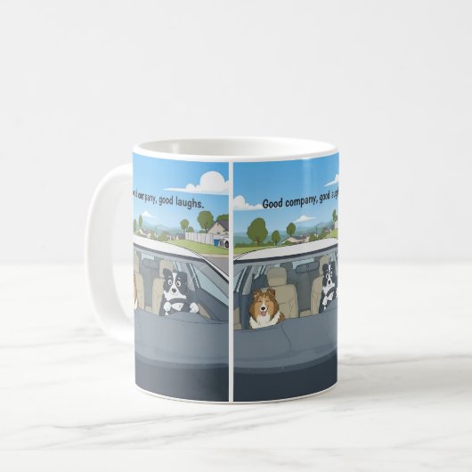 Sheltie border collie cartoon kaffeetasse (Vorderseite Links)