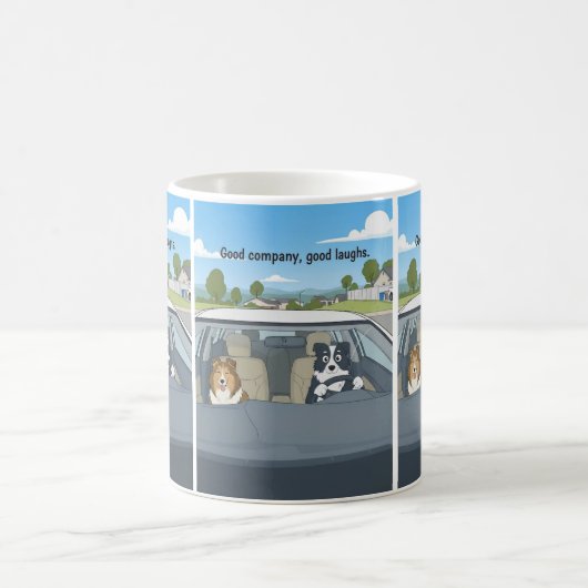 Sheltie border collie cartoon kaffeetasse (Mittel)