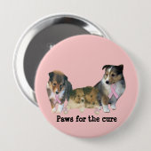 Sheltie Brustkrebs-Knopf Button (Vorne & Hinten)