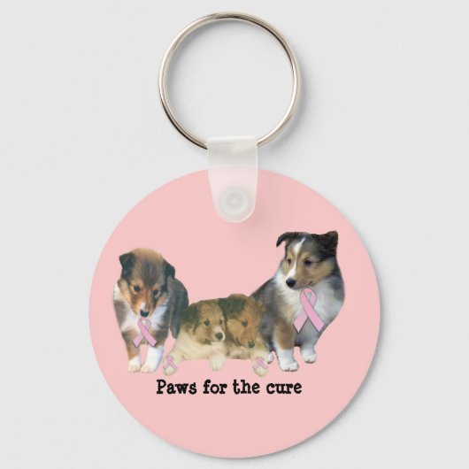 Sheltie Brustkrebs Schlüsselanhänger (Vorderseite)