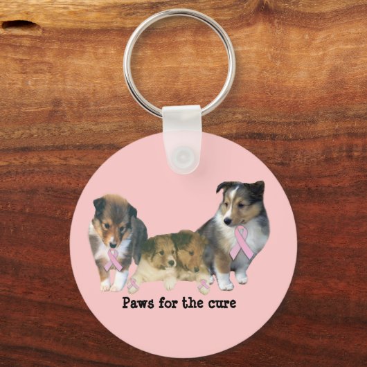 Sheltie Brustkrebs Schlüsselanhänger (Vorderseite)