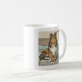 Sheltie & Bücher Kaffeetasse (VorderseiteRechts)