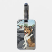 Sheltie cartoon gepäckanhänger (Rückseite vertikal)