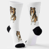 Sheltie-Cartoonbild Socken (Gewinkelt)