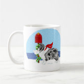 Sheltie Christmas Mail Bi Blue Kaffeetasse (Links)