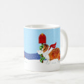 Sheltie Christmas Mail Sable Kaffeetasse (VorderseiteRechts)
