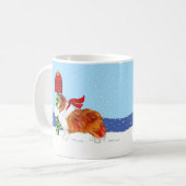 Sheltie Christmas Mail Sable Kaffeetasse (Vorderseite Links)
