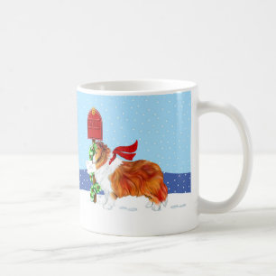 Sheltie Christmas Mail Sable Kaffeetasse