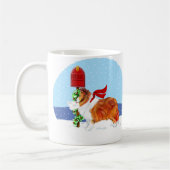 Sheltie Christmas Mail Sable Kaffeetasse (Links)