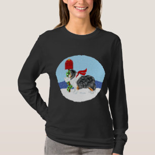 Sheltie Christmas Mail Tri Color T-Shirt