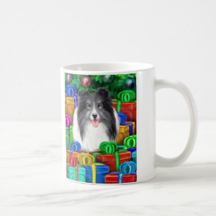Sheltie Christmas Open Geschenke Bi Black Kaffeetasse