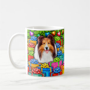 Sheltie Christmas Open Geschenke Kaffeetasse