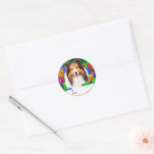 Sheltie Christmas Open Geschenke Sable Geschenke T Runder Aufkleber (Umschlag)