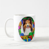 Sheltie Christmas Open Geschenke Verkauf Kaffeetasse (Links)