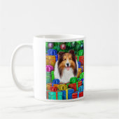 Sheltie Christmas Open Geschenke Verkauf Kaffeetasse (Links)