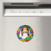 Sheltie Christmas Open Geschenke Verkauf Magnet (In Situ (Geschirrspüler))