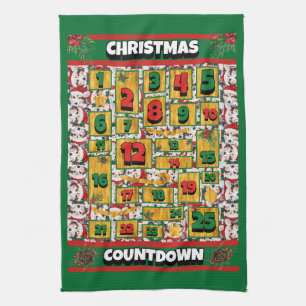 Sheltie Countdown Weihnachts-Adventskalender Hund Geschirrtuch