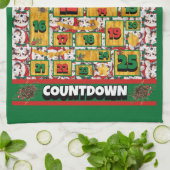 Sheltie Countdown Weihnachtskalender Hund Geschirrtuch (Gefaltet)