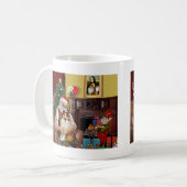 Sheltie des Weihnachtsmanns (sw) Kaffeetasse (Vorderseite Links)