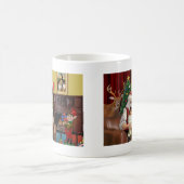 Sheltie des Weihnachtsmanns (sw) Kaffeetasse (Mittel)