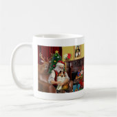 Sheltie des Weihnachtsmanns (sw) Kaffeetasse (Links)