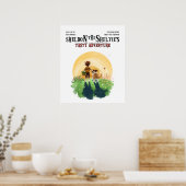 Sheltie Dog and Boy Walk in Sunset Poster (Küche)