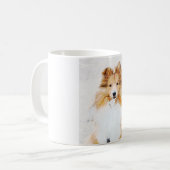 Sheltie Dog Art Portrait Tasse (Vorderseite Links)
