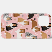 Sheltie Dog Bones and Paws Case-Mate iPhone Case (Rückseite (Horizontal))
