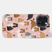 Sheltie Dog Bones and Paws Case-Mate iPhone Case Hülle (Rückseite (Horizontal))