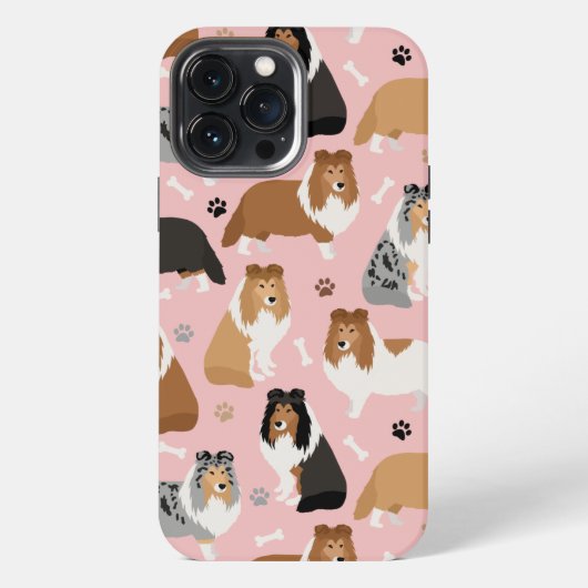 Sheltie Dog Bones and Paws Case-Mate iPhone Case Hülle (Rückseite)