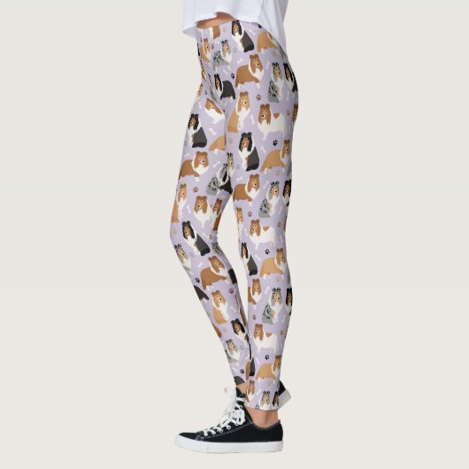 Sheltie Dog Bones and Paws Leggings (Links)