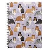 Sheltie Dog Bones and Paws Notebook Notizblock (Vorderseite)