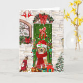Sheltie Dog Christmas Karte (Gelbe Blume)