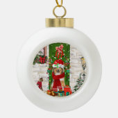 Sheltie Dog Christmas Keramik Kugel-Ornament (Vorderseite)