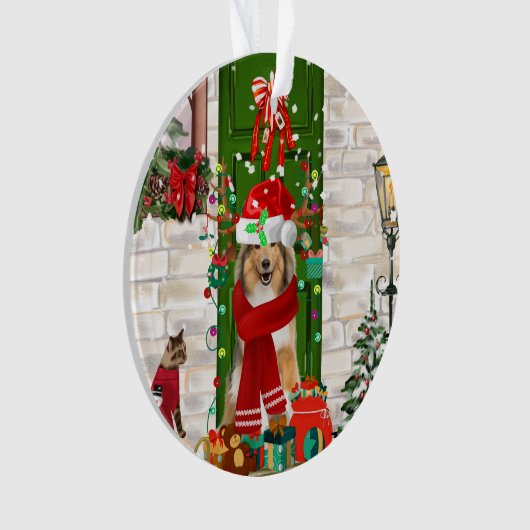 Sheltie Dog Christmas Ornament (Vorderseite)