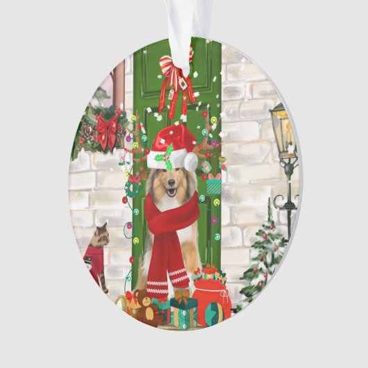 Sheltie Dog Christmas Ornament (Vorderseite)