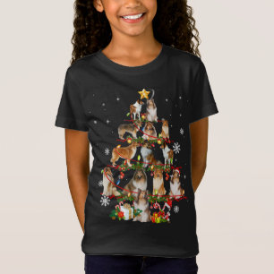 Sheltie Dog Christmas Tree Lights Funny Dog Xmas G T-Shirt