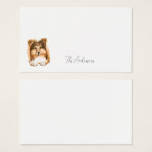 Sheltie Dog Geschenk Tag Minimalistisch, bestellba (Vorne & Hinten)