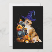 Sheltie Dog Hexe und Pumpkins Halloween Thanksgiv Einladung (Rückseite)