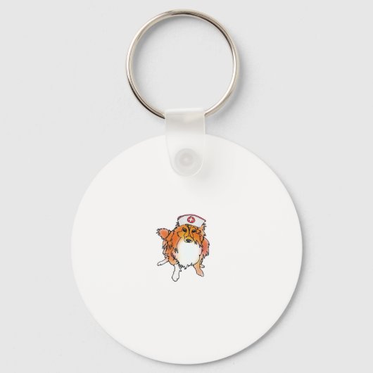 Sheltie Dog in Nurse Hat � animalsinhats Classic T Schlüsselanhänger (Vorderseite)