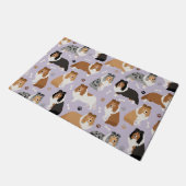 Sheltie Dog Knochen und Paws Doormat Fußmatte (Schrägansicht)