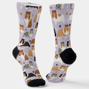 Sheltie Dog Knochen und Paws Socken