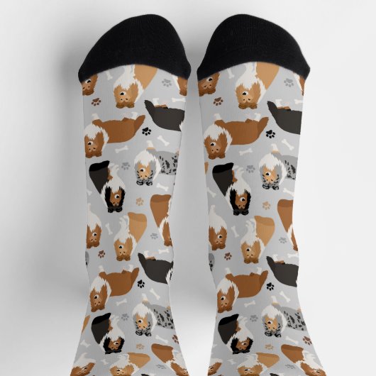 Sheltie Dog Knochen und Paws Socken (Oben)