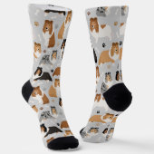 Sheltie Dog Knochen und Paws Socken (Gewinkelt)