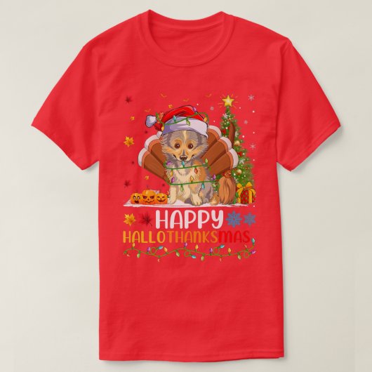 Sheltie Dog Lover Funny Happy Sheltie HelloDankeM T-Shirt (Design vorne)