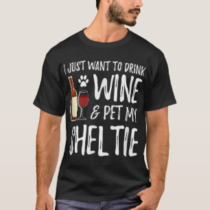 Sheltie Dog Lover Wine Funny Dog Mama Geschenk T-Shirt