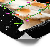 Sheltie Dog Lover Xmas Lighting Santa Sheltie Chri Poster (Ecke)