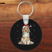 Sheltie Dog Lover Xmas Lighting Santa Sheltie Chri Schlüsselanhänger (Vorderseite)