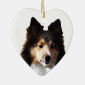Sheltie Dog Malerkizze Keramikornament (Rechts)